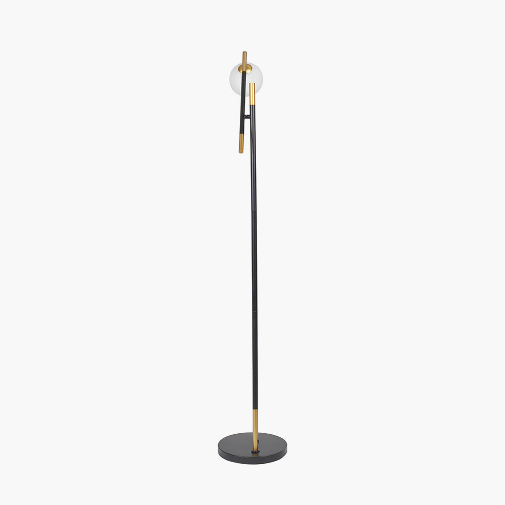 Wanda White Orb & Black Metal Floor Lamp